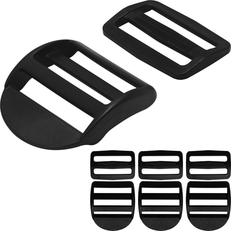 LASIGHT 4 Pack Slider Ladder Lock Buckle and Tri-glide Slide for 3/4", 1", 1-1/4", 1-1/2", 2" Webbing Strap - Image 1